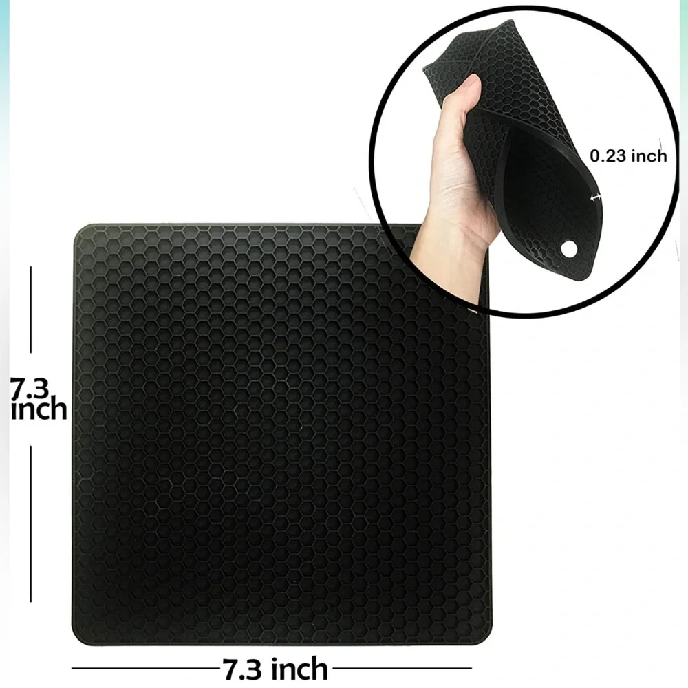 MOMOCAT 4Pack Pot Holders and Silicone Mini Oven Mitts Set Resistant Oven Gloves - Picture 2 of 8